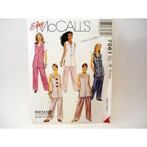 McCalls Pattern 7061Tunic Vest Pull On Pants B 8-10-12 Uncut Fringe Frog